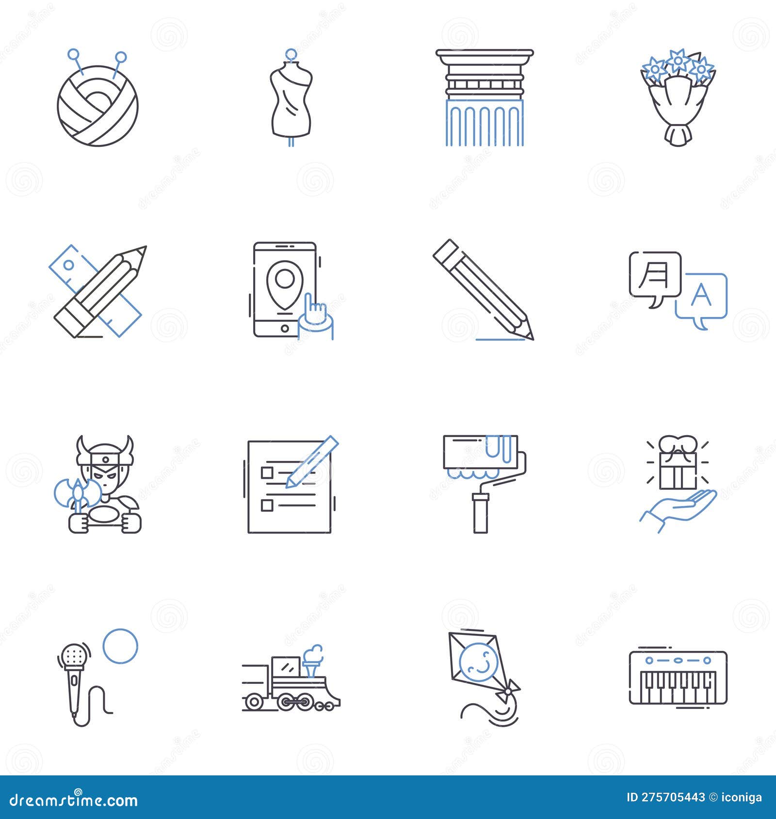 Installation Art Line Icons Collection. Immersive, Conceptual, Spatial, Experimental, Multimedia