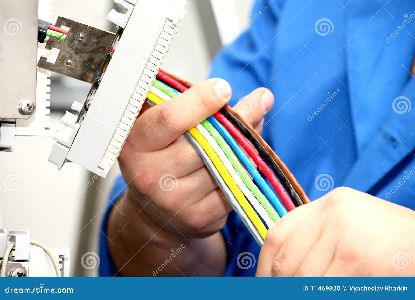 Installation a Cable of Communication Stock Photo Image of formation