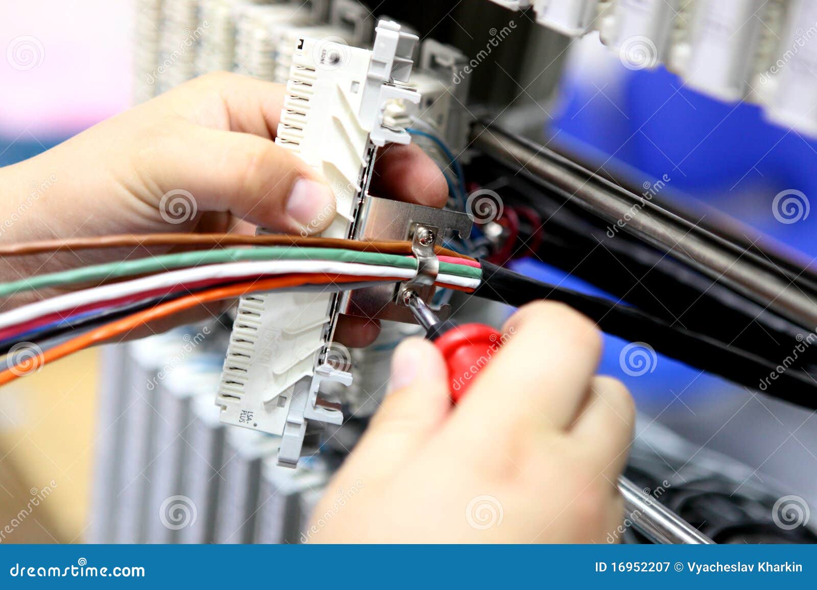 Installation a Cable of Communication Stock Image Image of stream