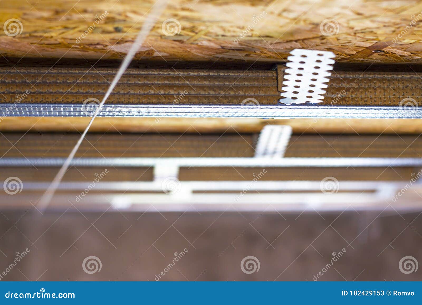 Installation of Drywall Profile on Chipboard Plate Stock Image Image