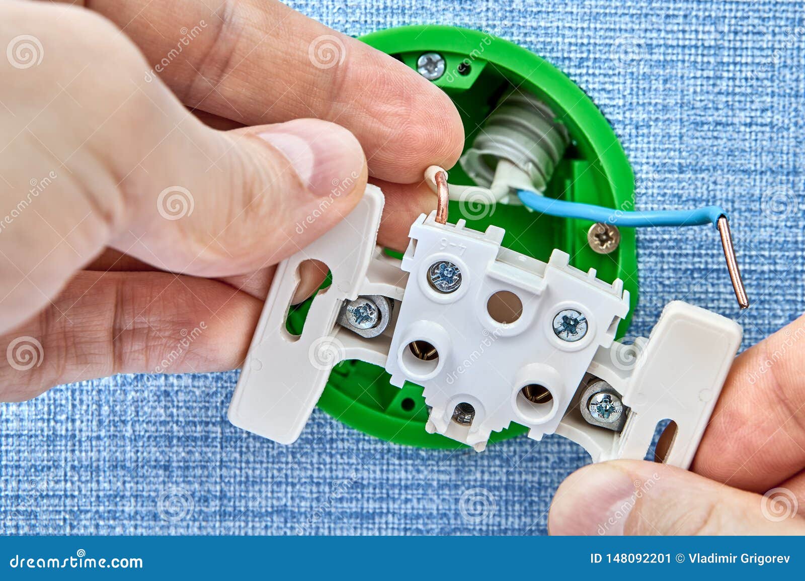 Installation of Electrical Box for Switch Stock Image Image of close