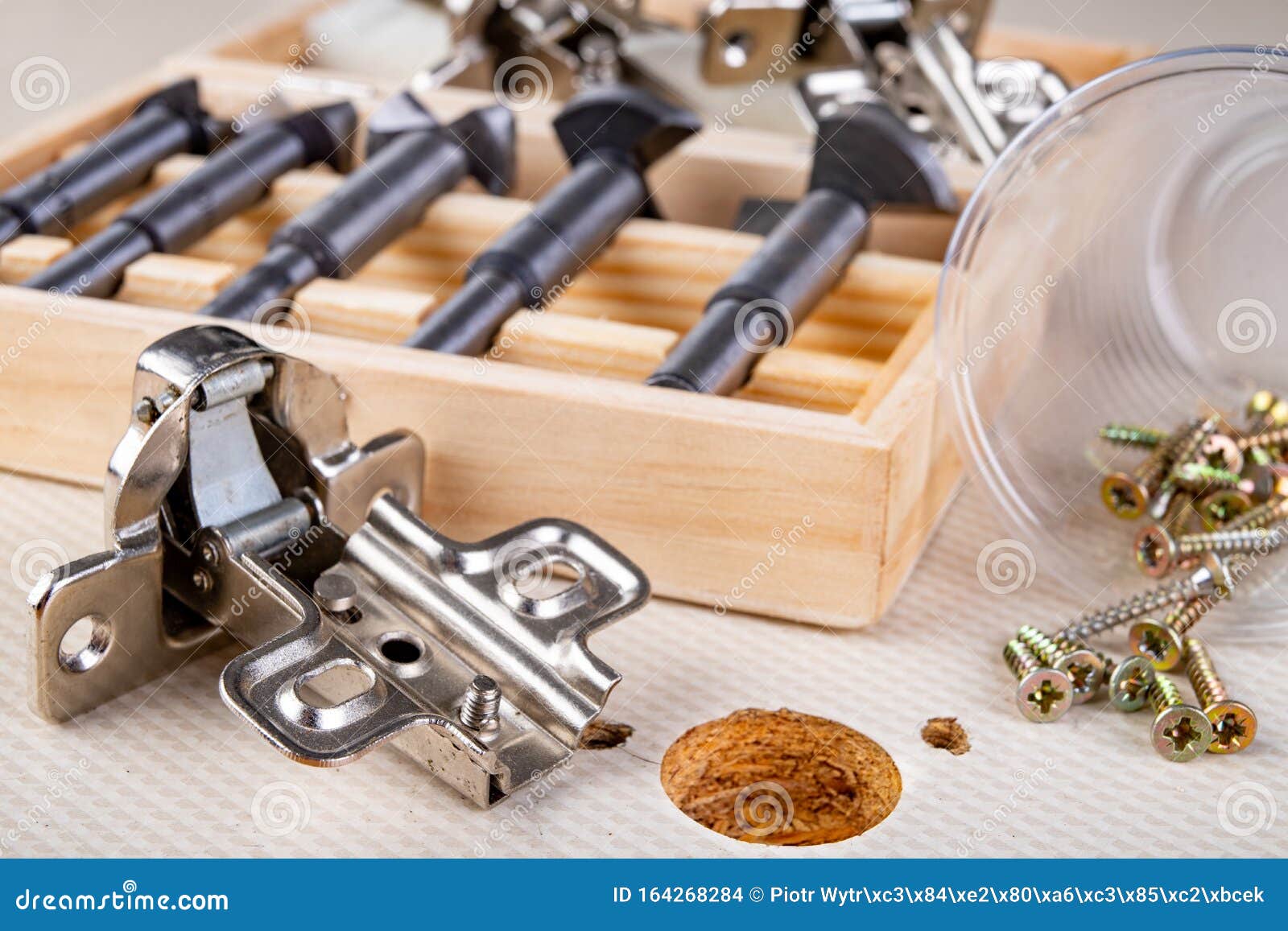 Installation Of Furniture Hinges In The Kitchen Cabinet Door