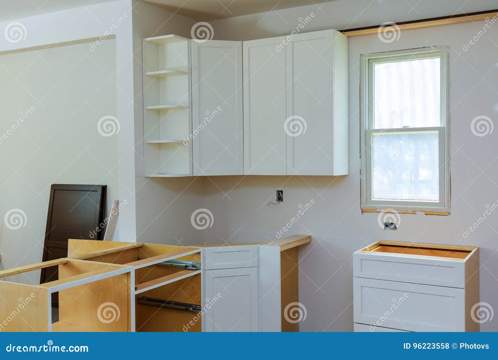 Installation of Kitchen. the Drawer in Stock Photo Image of