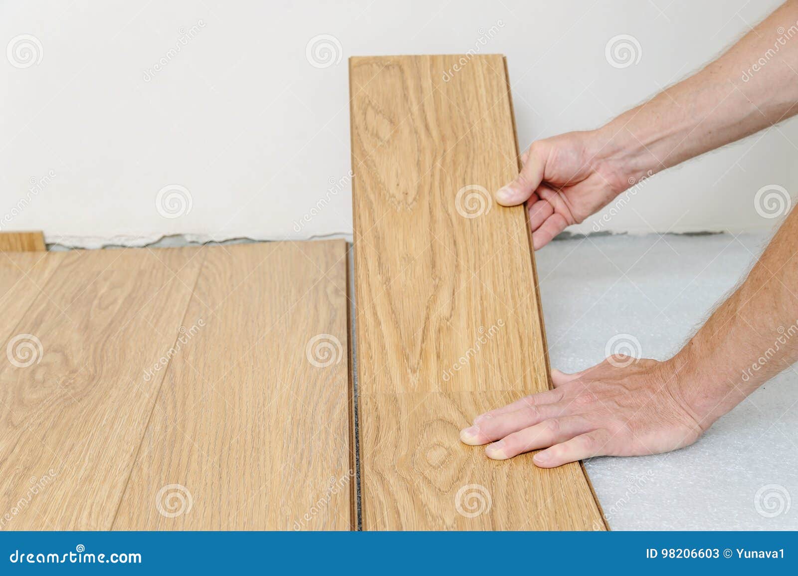 Installation of a Laminate Floorboard. Stock Image Image of indoor