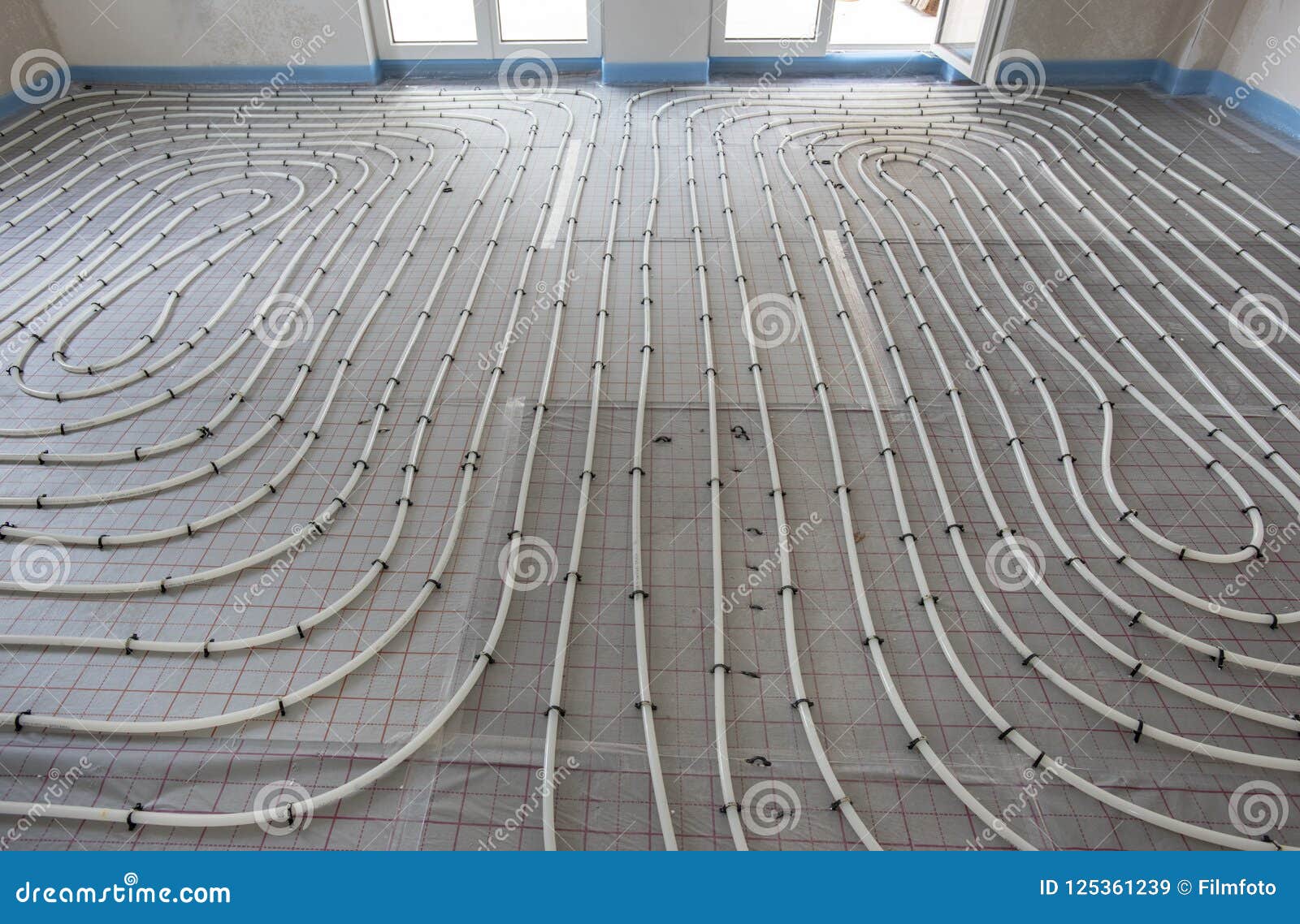 Installation of Underfloor Heating Stock Image Image of architecture