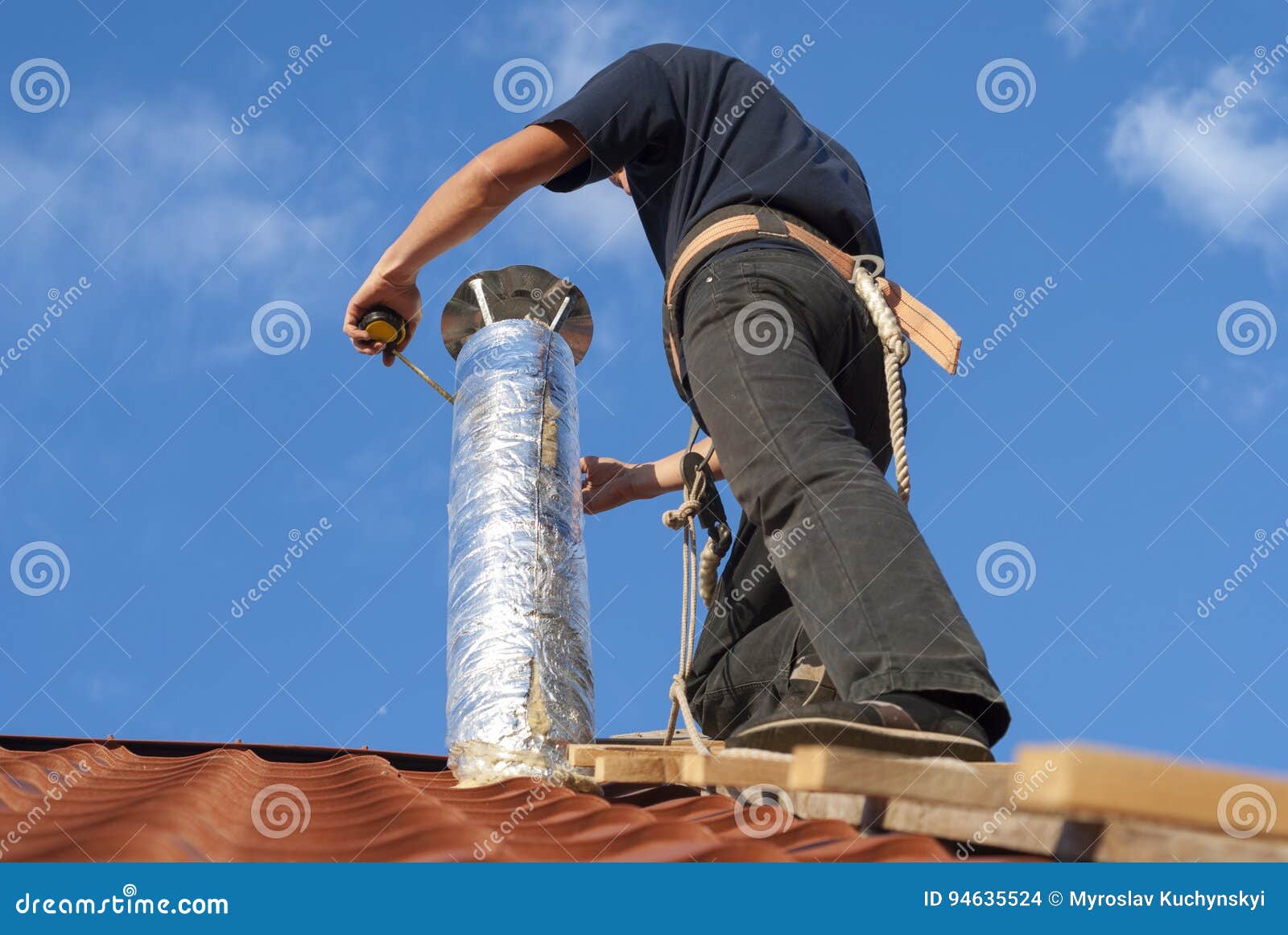 Installation of Ventilation Systems Stock Photo Image of roof