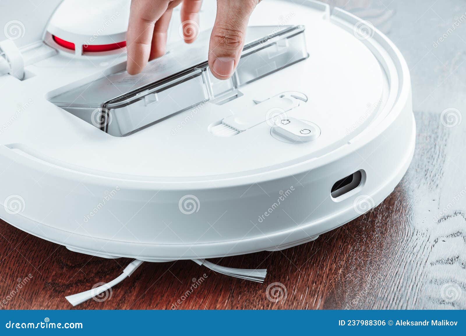Installing a Dust Collection Container in a Vacuum Cleaner Robot Close