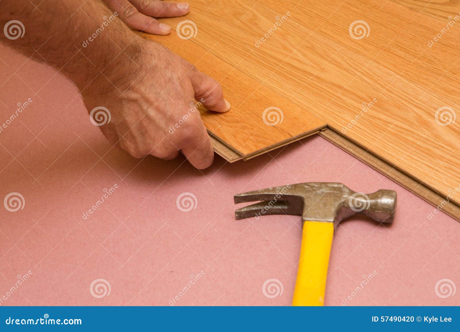 Installing Engeneered Hardwood Floor Stock Photo Image of natural