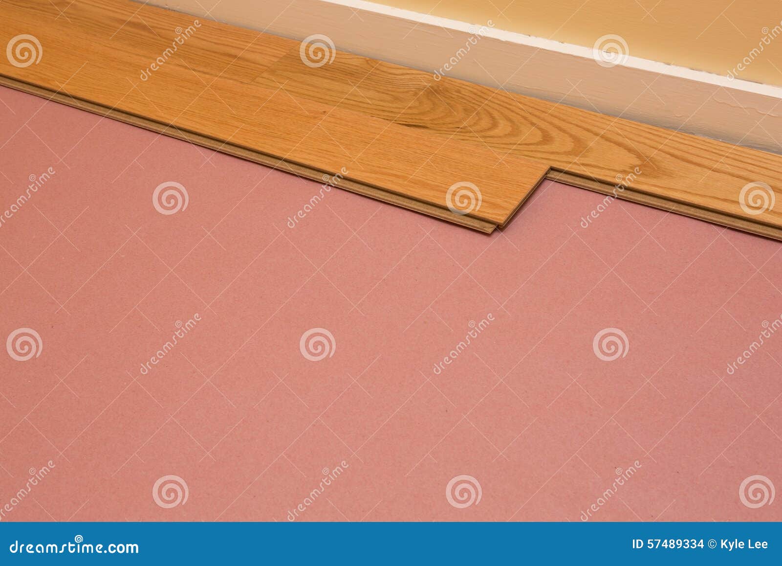 Installing Engineered Hardwood Floor Stock Photo Image Of