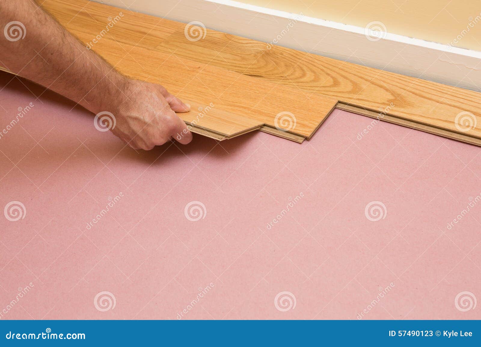 Installing Engineered Hardwood Floor Stock Image Image Of