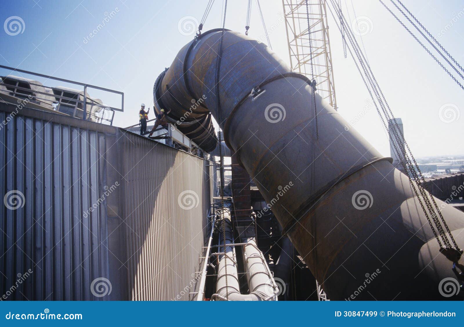 Installing Fume Extraction Pipe Into Steel Foundry Smelter Editorial Stock Image Image of pipe