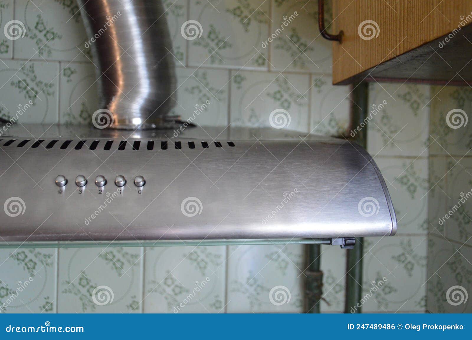 Installing a Kitchen Hood for Ventilation Stock Photo Image of design