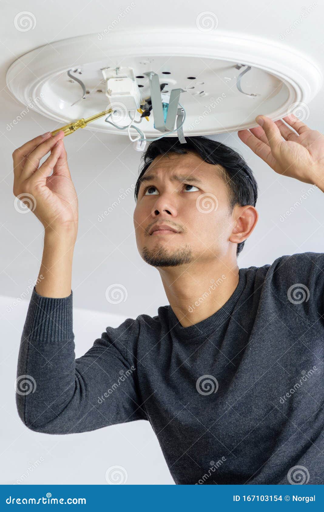 Installing light bulb stock photo. Image of people, service 167103154