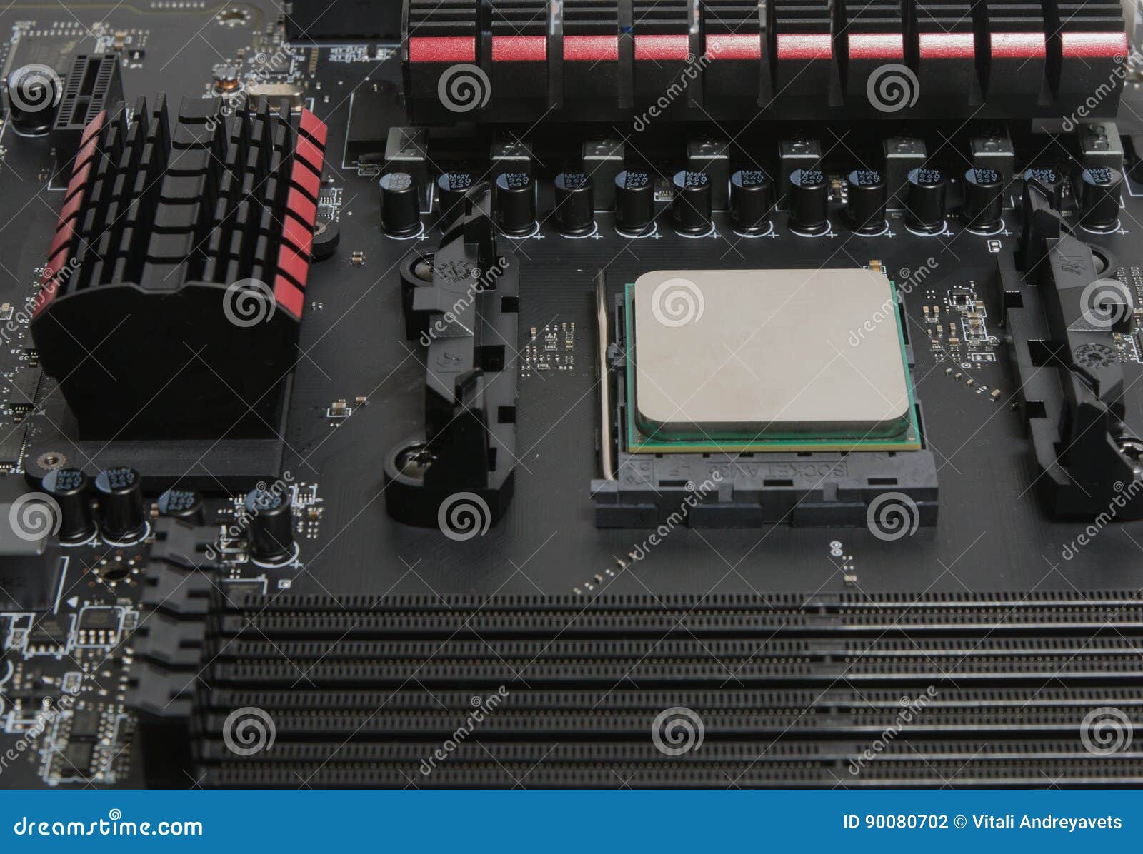 Installing A Processor Fan On The Computer Motherboard. Computer Repair