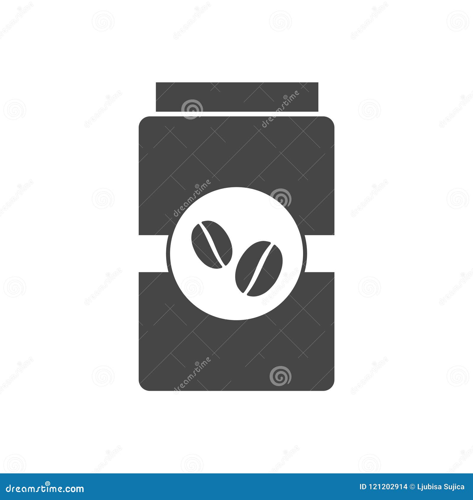 Instant Coffee Jar icon stock vector. Illustration of commercial