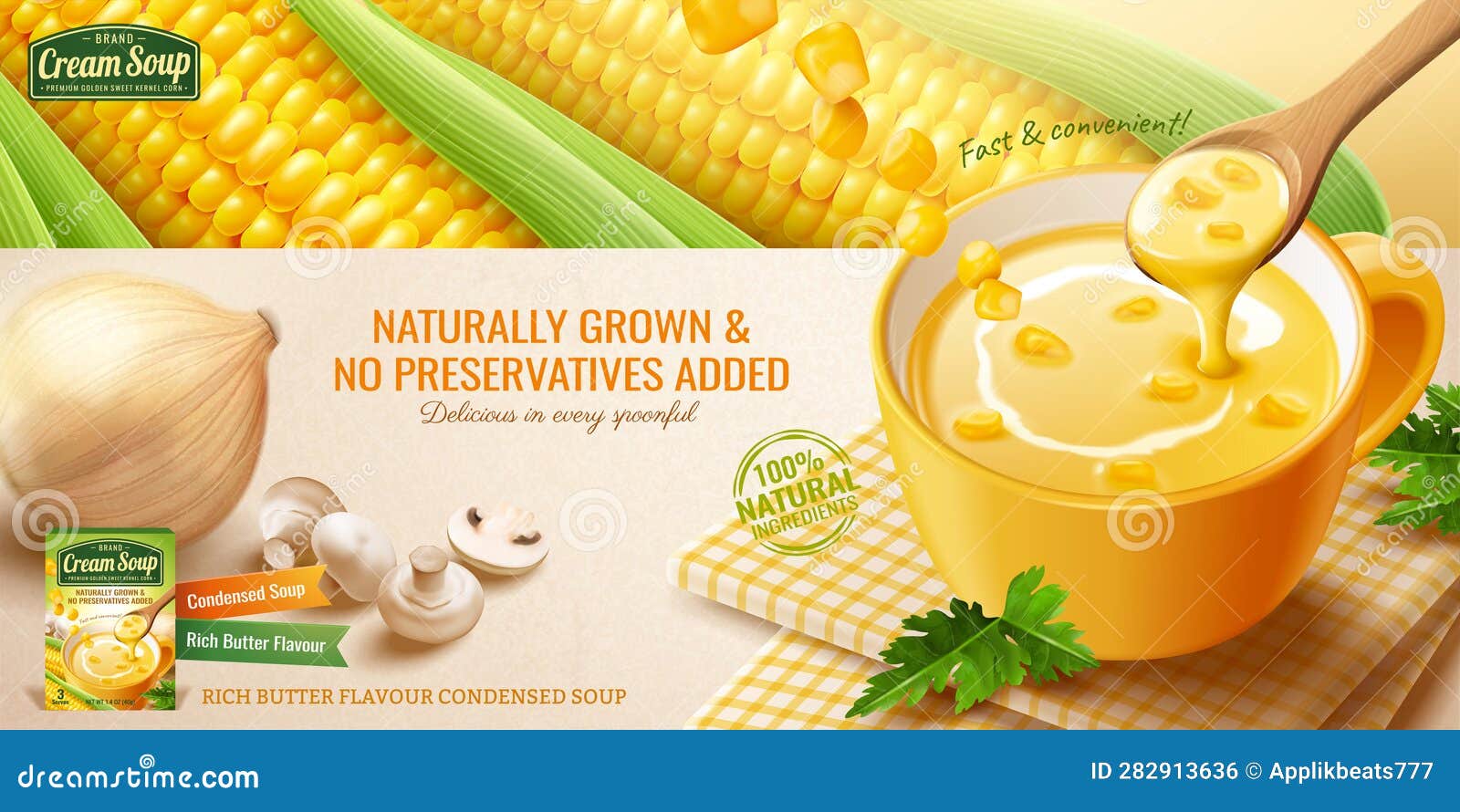 instant corn cream soup ads