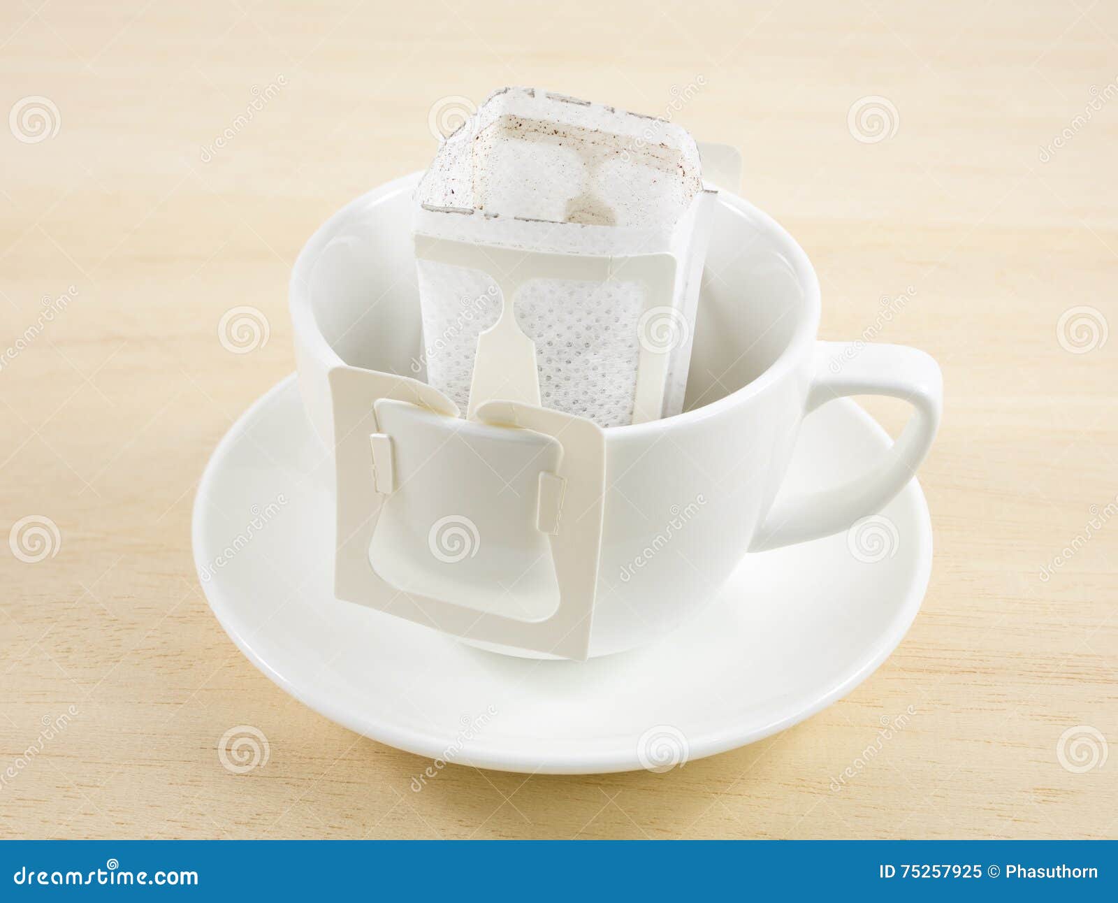 The Instant Freshly Brewed Coffee Drip Bag Stock Image Image of