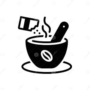 Black Solid Icon For Instant Immediately And Mix Stock Vector 