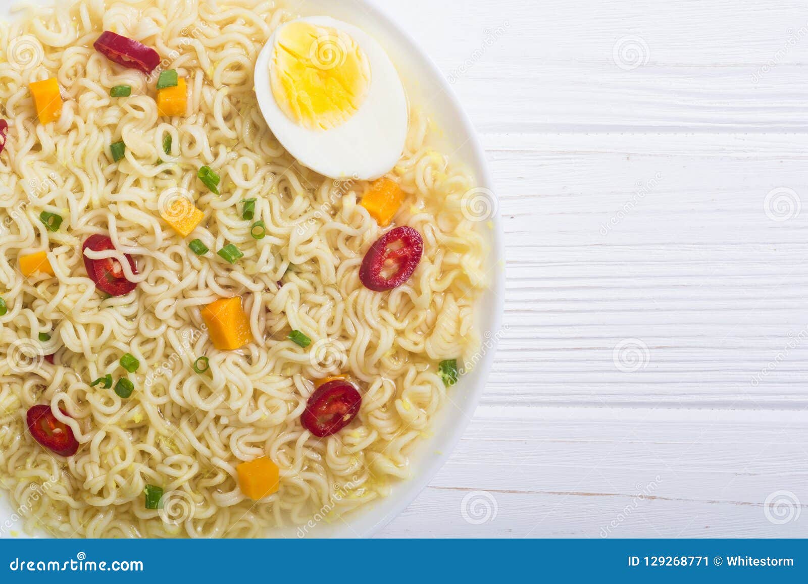 Instant noodles in bowl stock image. Image of cook, cuisine 129268771