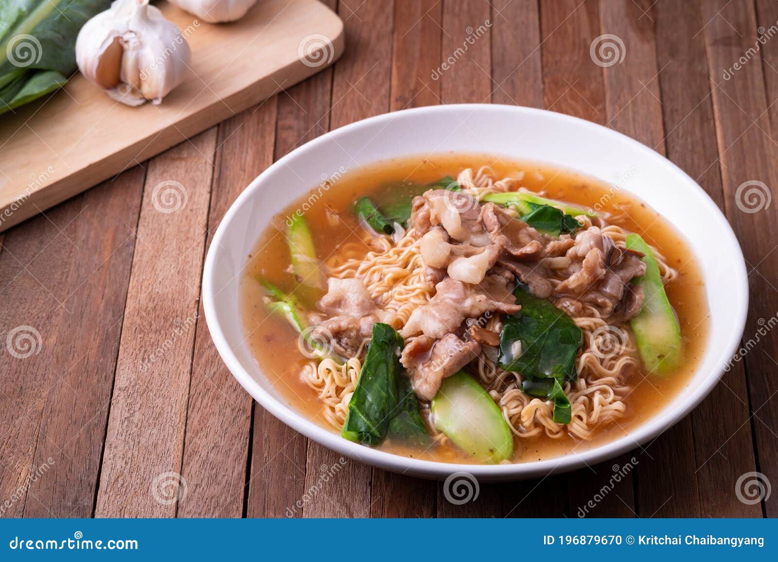 Instant Noodles with Pork in Gravy Sauce Stock Photo Image of pepper