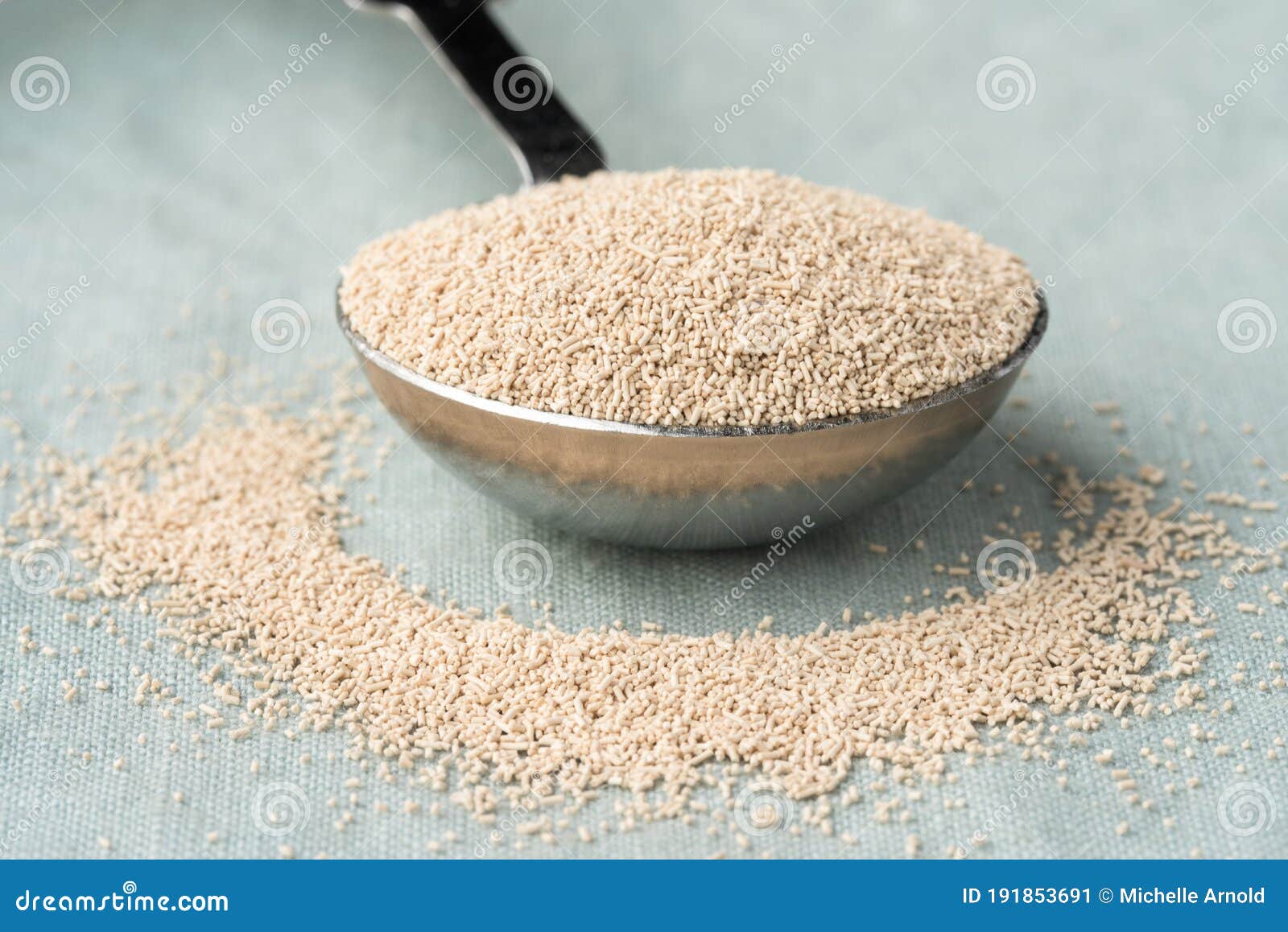 Instant Yeast Spilled from a Teaspoon Stock Image Image of blue, spoon 191853691