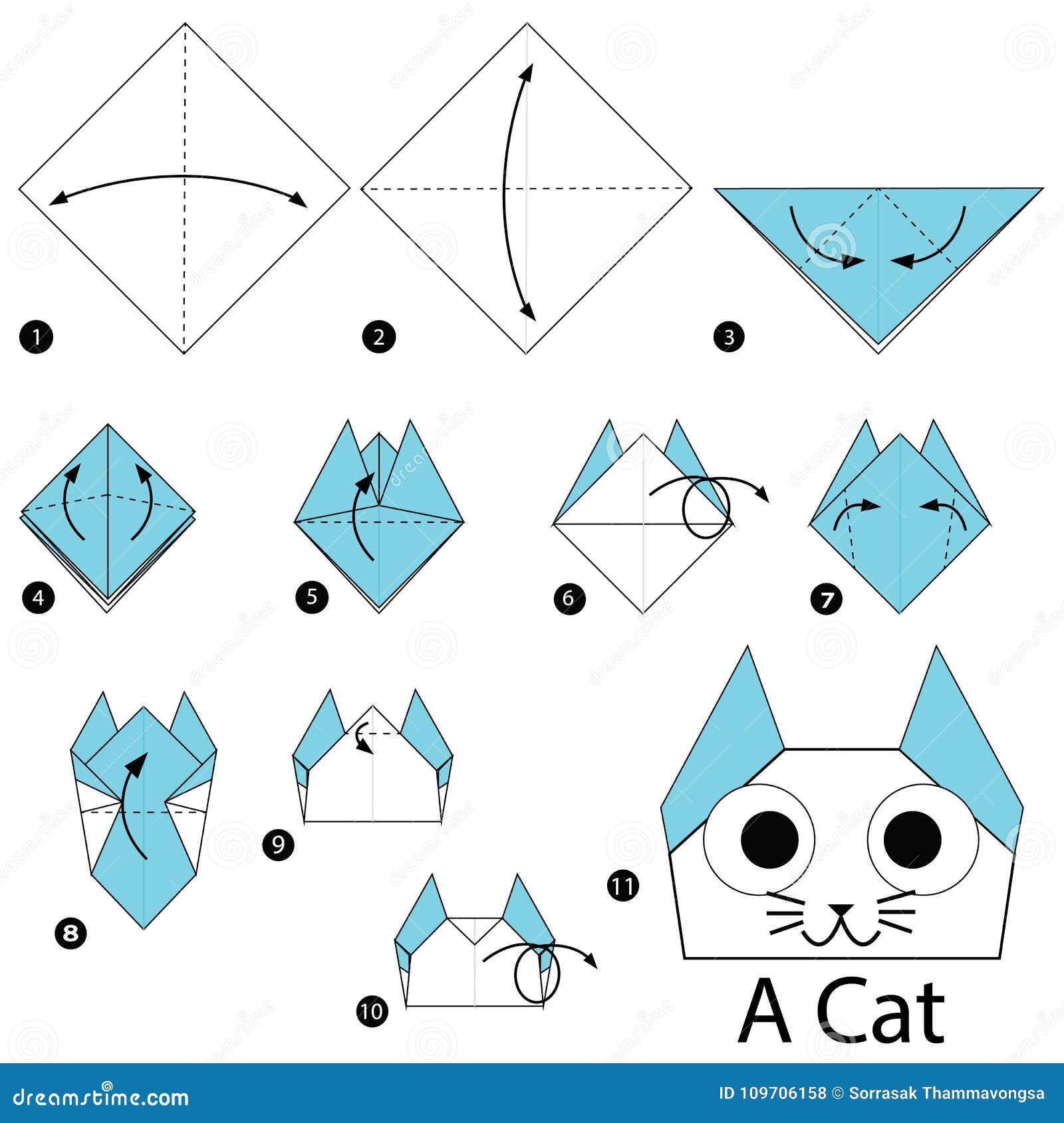 Instruções Passo a Passo Como Fazer a Origâmi Um Macaco (cara) Ilustração  do Vetor - Ilustração de vetor, dobrado: 72168632