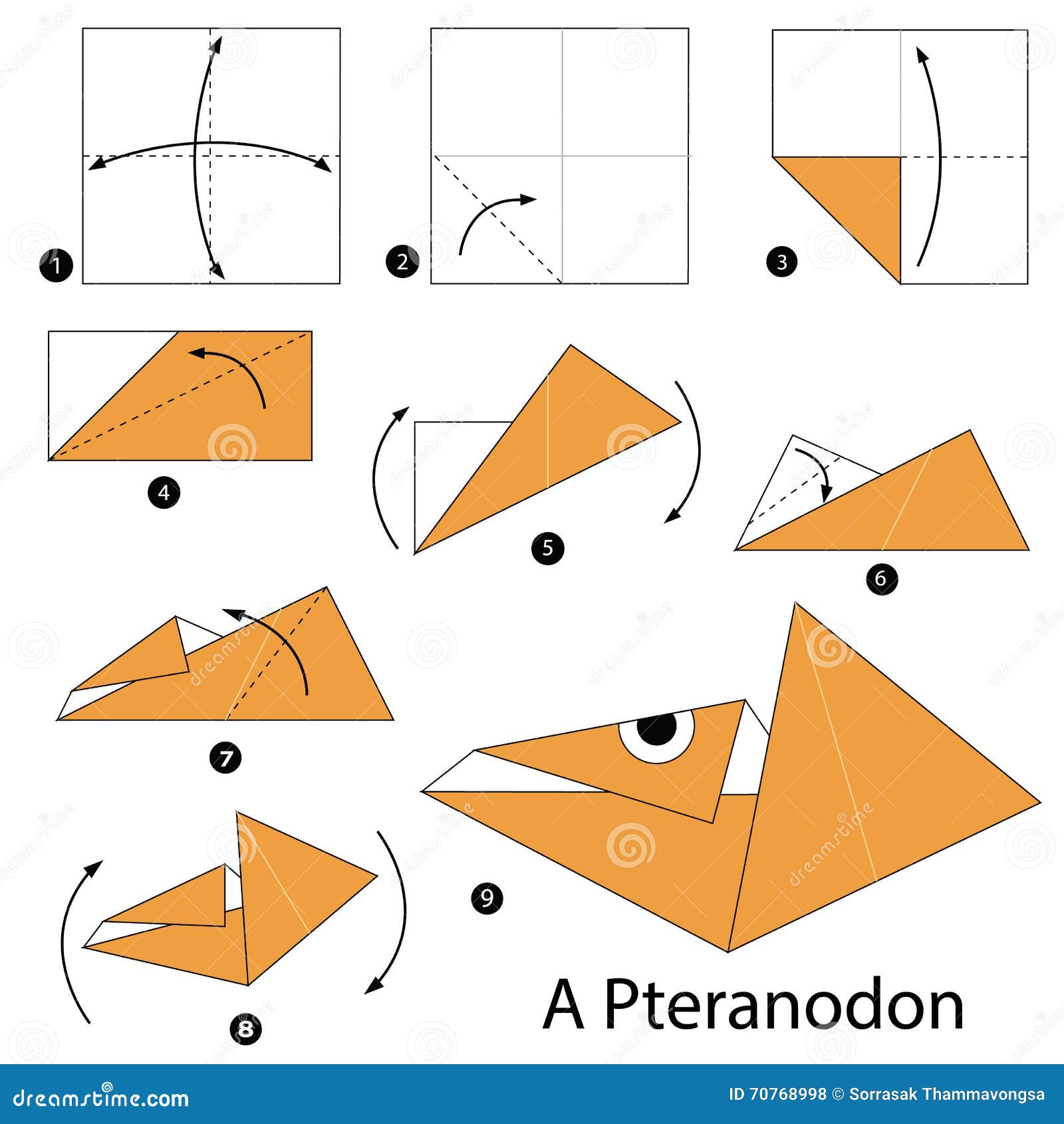 Instrucciones Paso a Paso Cómo Hacer El Dinosaurio De La Papiroflexia a Ilustración del Vector - Ilustración de fondo, pasos: 70768998 Instrucciones Paso a Paso Cómo Hacer El Dinosaurio De La Papiroflexia a Ilustración del Vector - Ilustración de fondo, pasos: 70768998