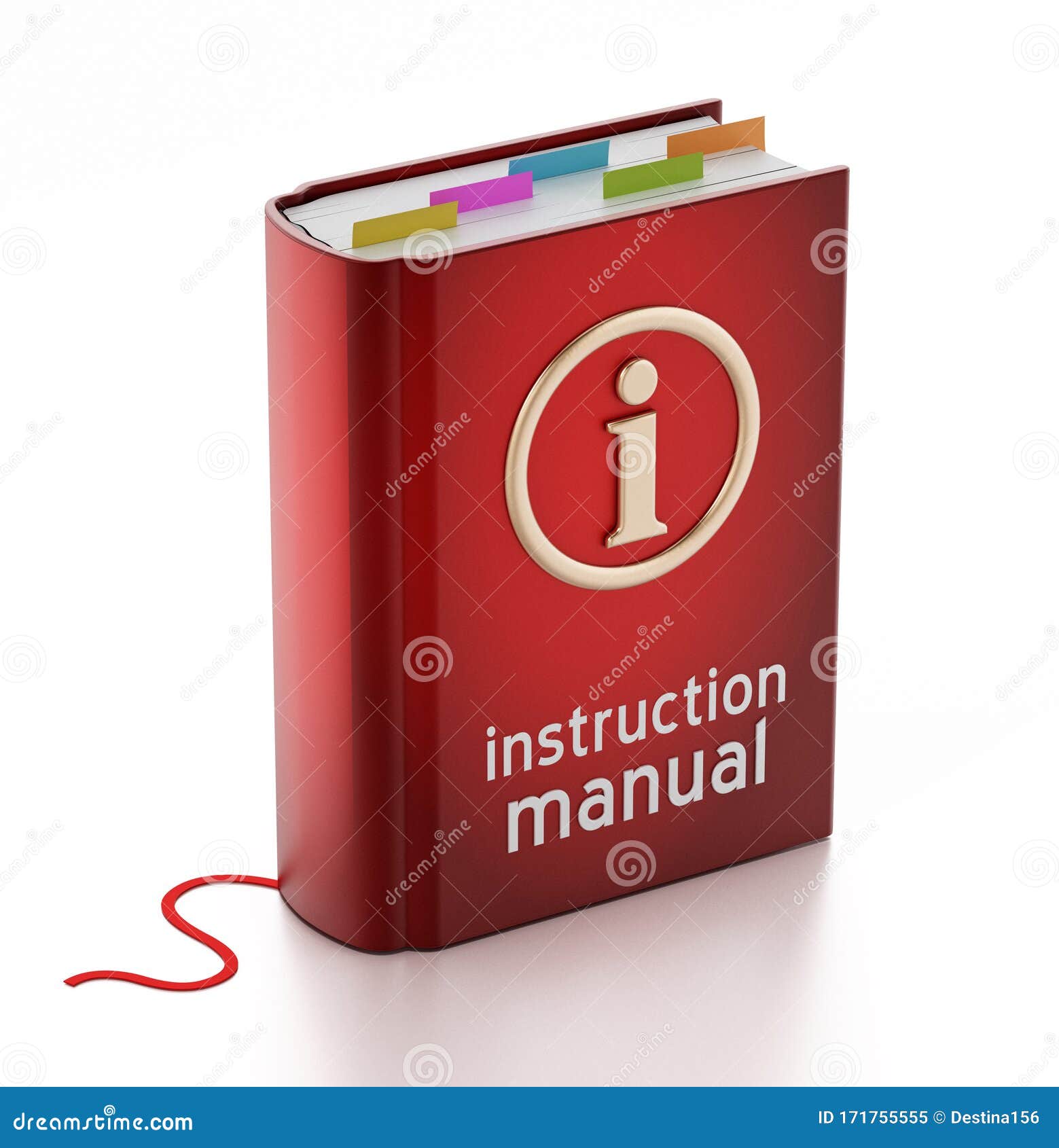 Instruction Manual Isolated On White Background. 3D Illustration Stock