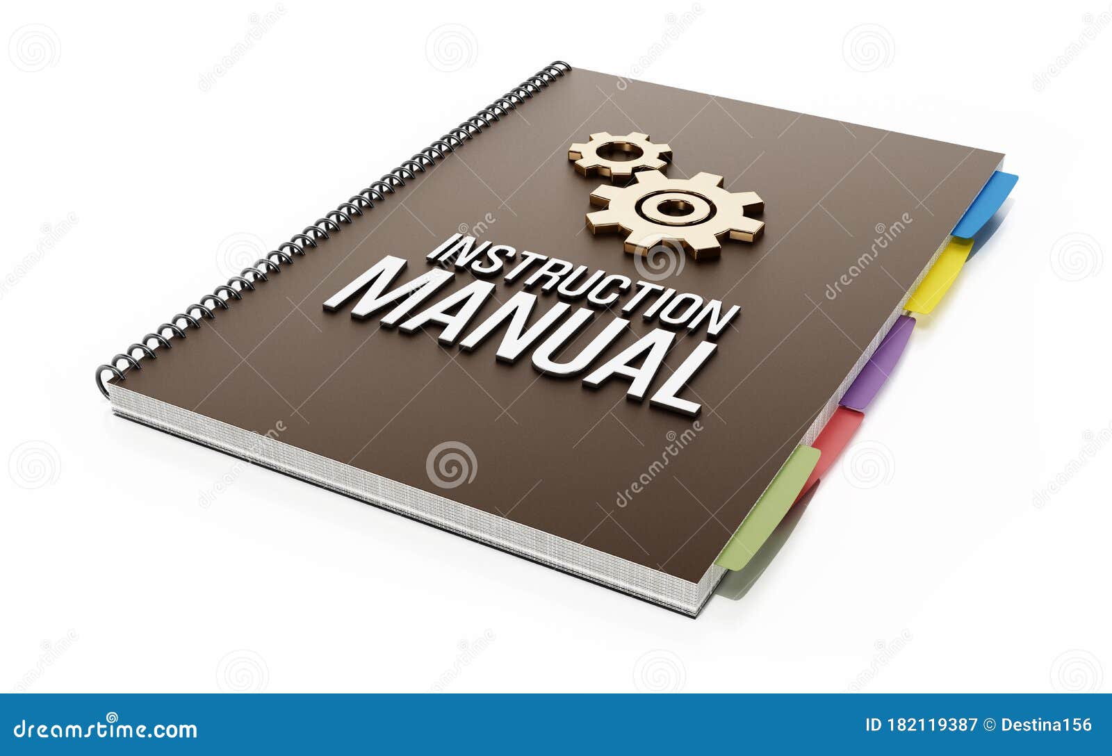 instruction manual  on white background. 3d 