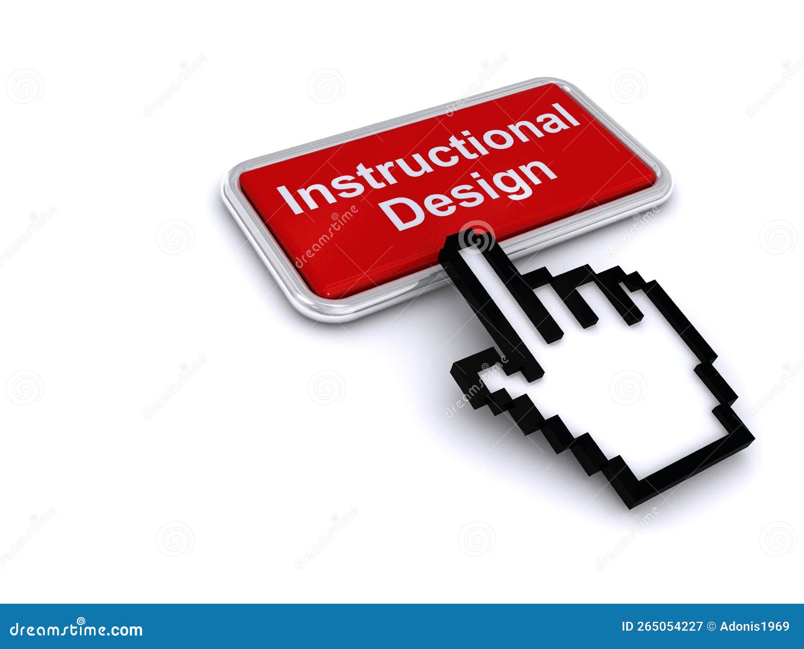 instructional  button on white