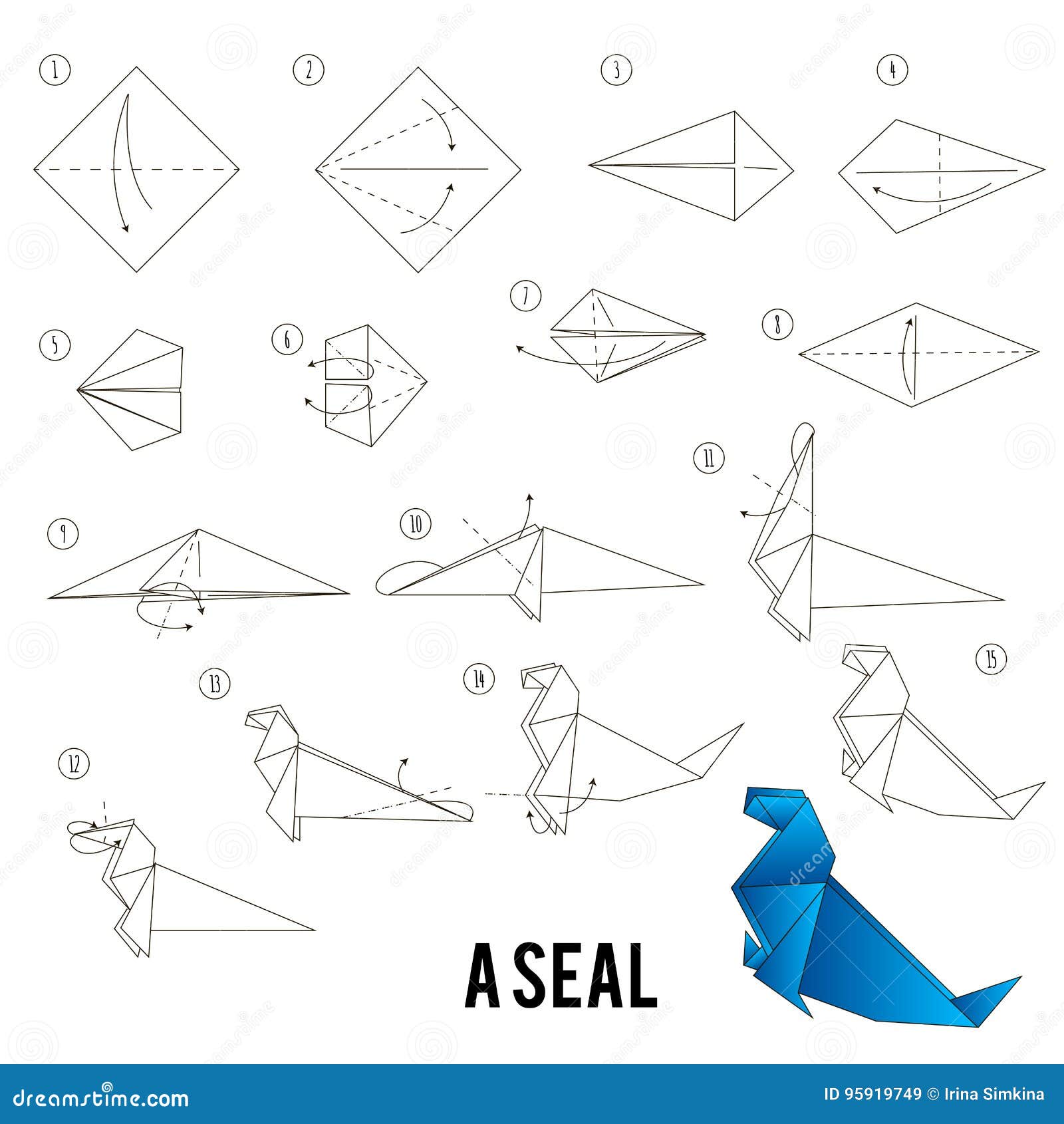 Instructions étape Par étape Comment Faire à Origami Un