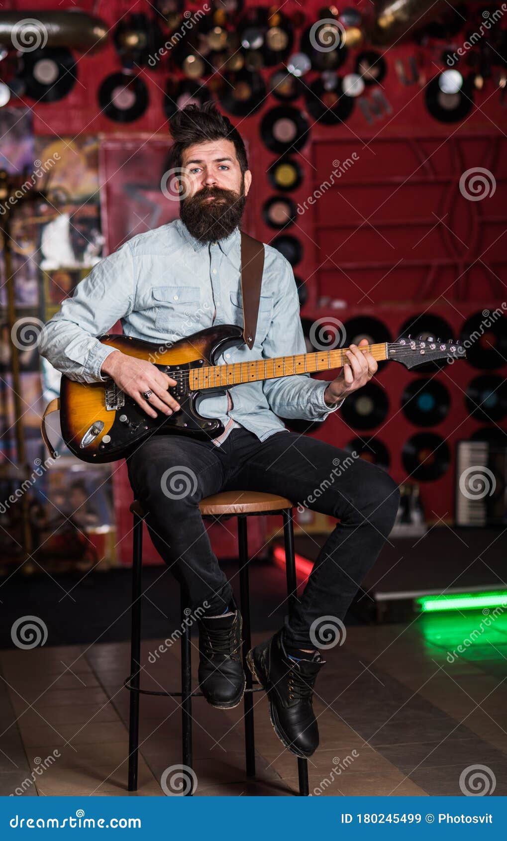 instrumentalist concept. composer, talented musician. musician with beard