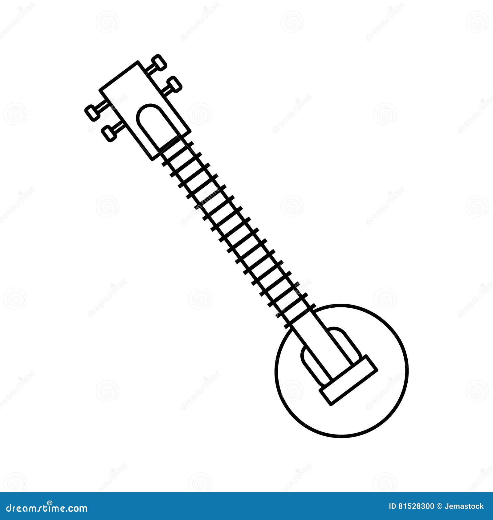 Instrumento De Música Indio Del Sitar Ilustración del Vector