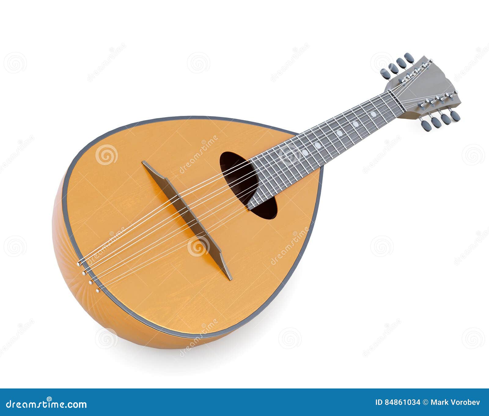 Instrumento Musical De La Mandolina Representación 3d Stock de