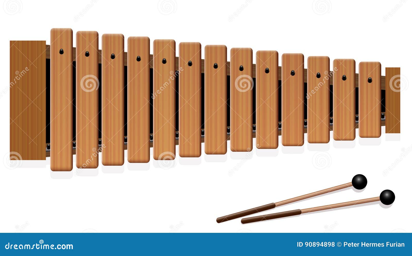 Instrumento Musical De Madera Del Xilófono Ilustración del Vector