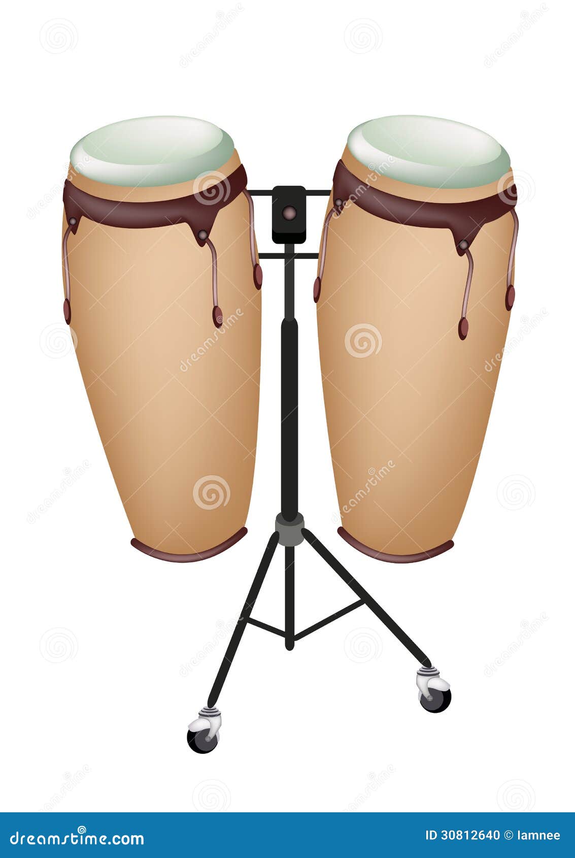 Instrumento Musical Hermoso De Congas En Soporte Ilustración del Vector