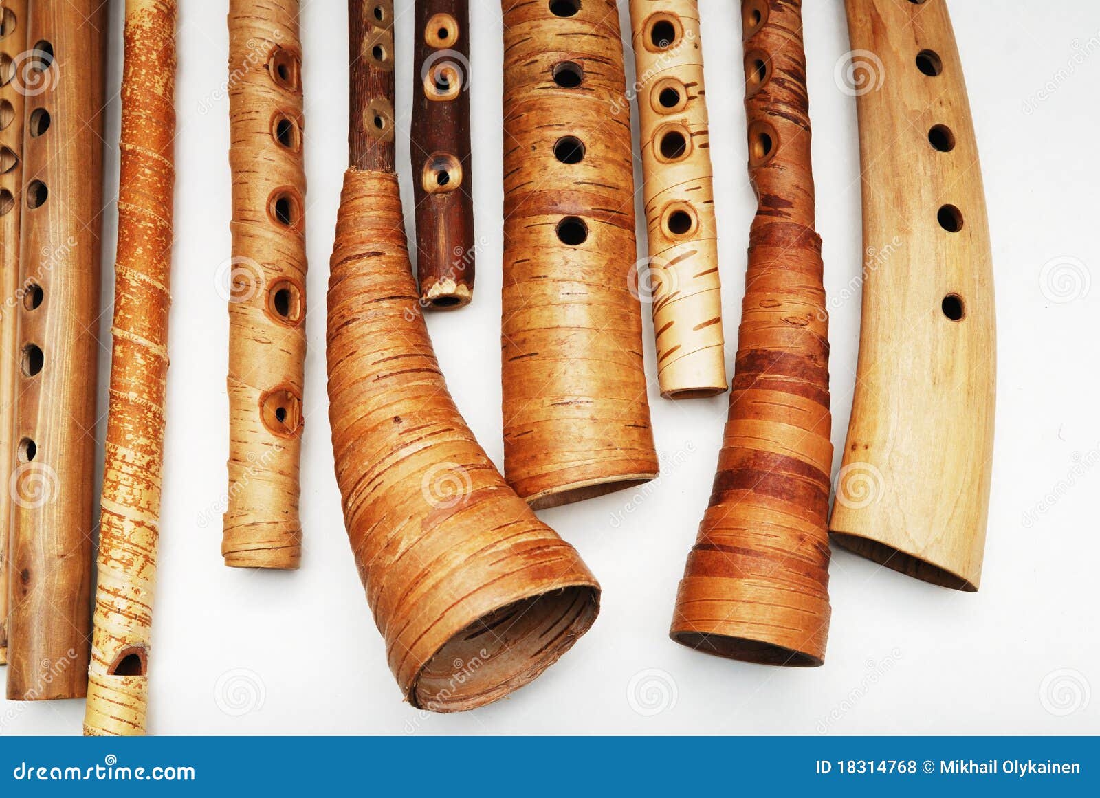 Instrumentos Antigos Dos Povos Do Woodwind Foto de Stock Imagem de