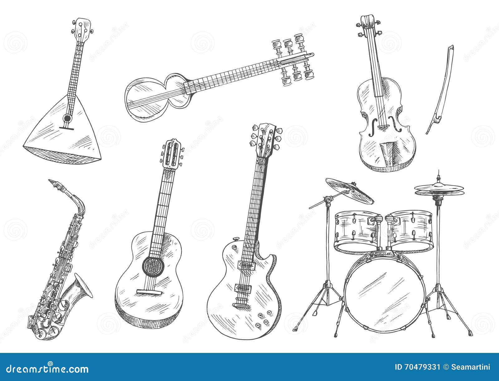 Instrumentos Musicales Incompletos Para El Diseño De Los Artes Ilustración  del Vector - Ilustración de retro, hospitalidad: 70479331