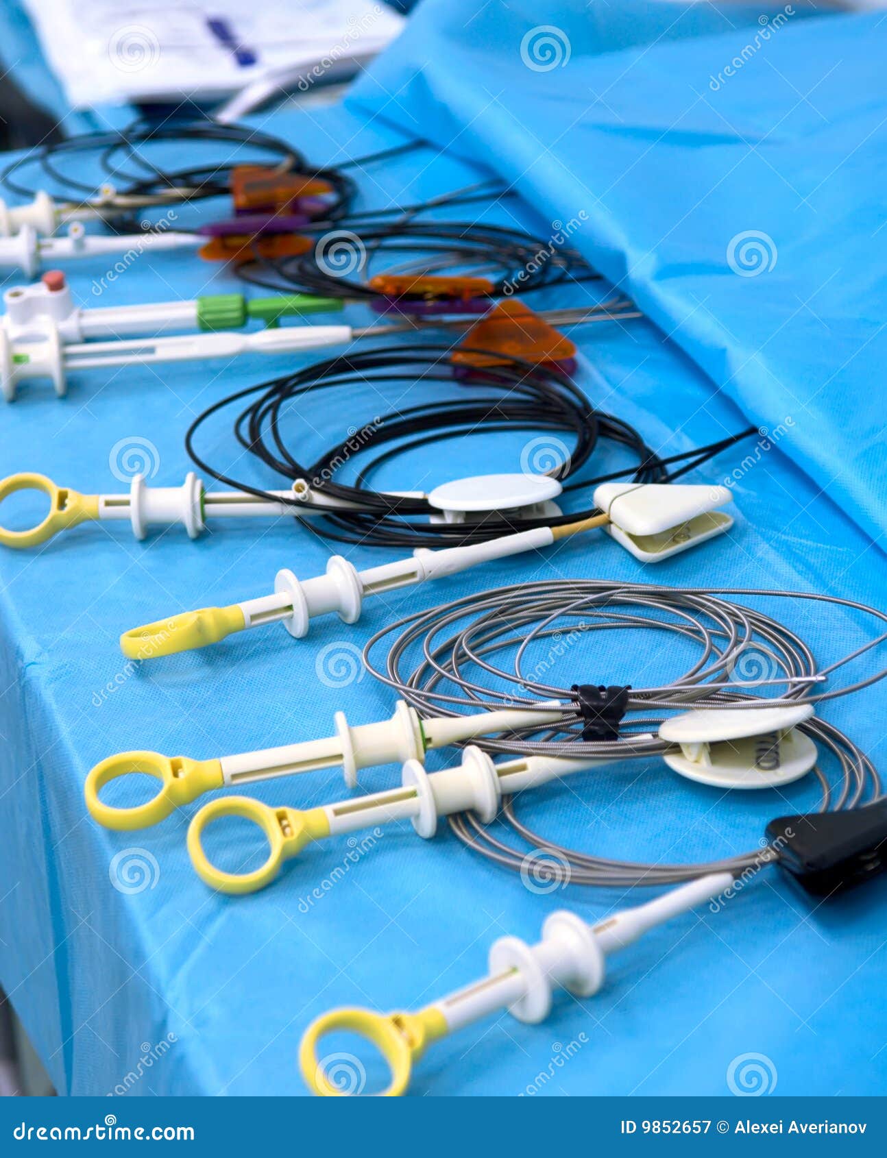 Instrumentos Médicos De La Endoscopia Imagen de archivo Imagen de