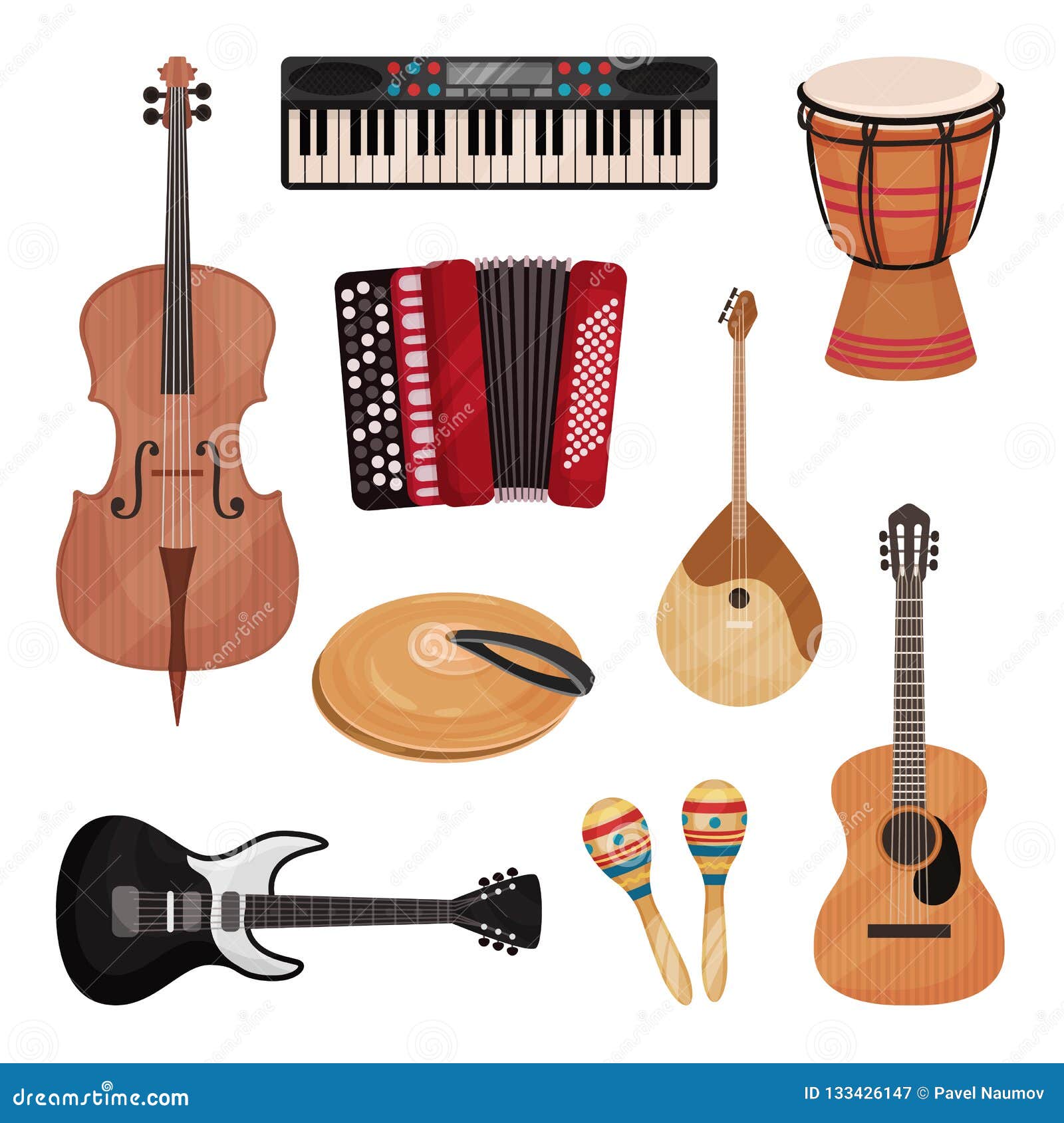 Instruments de musique - guitares, maracasses, xylophones…