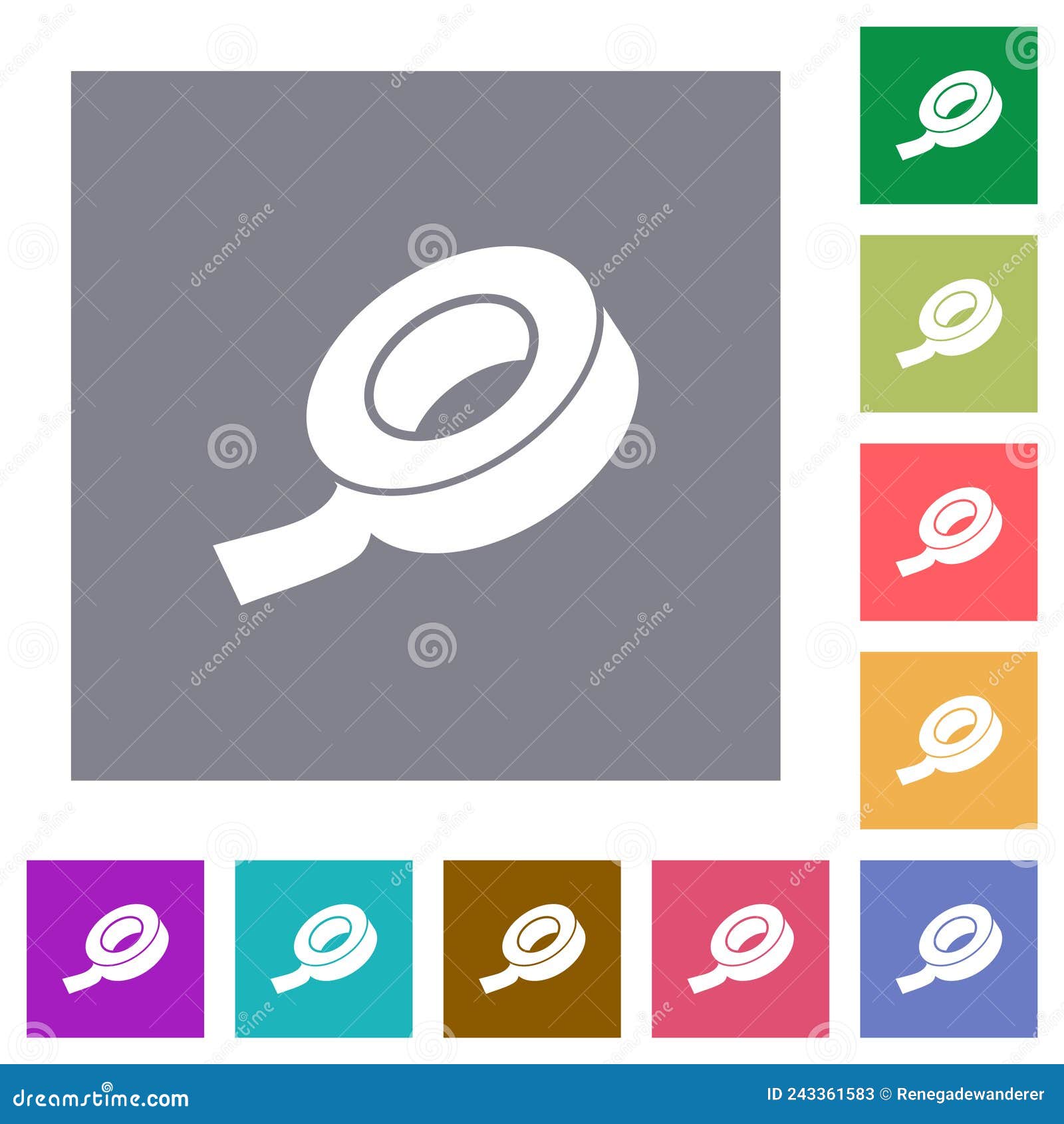 insulating tape square flat icons