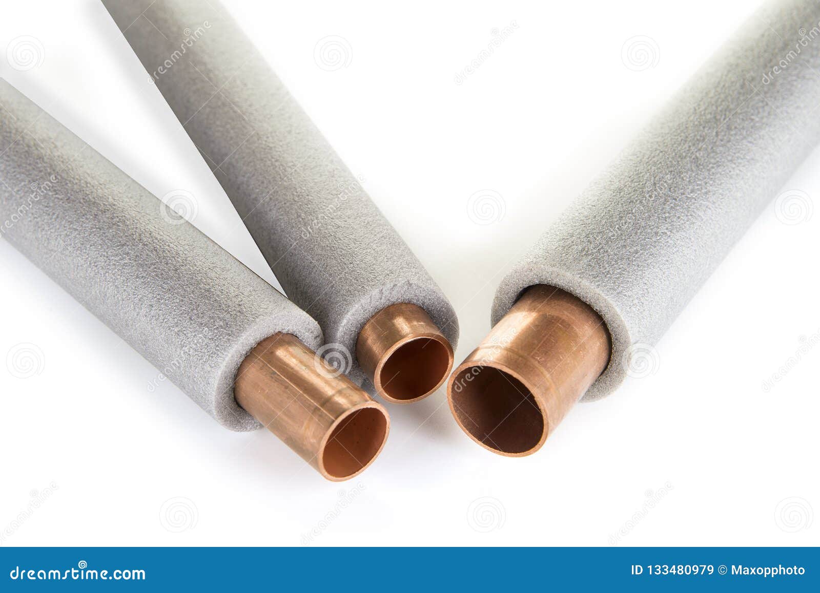 Insulation for Heating Pipes on a White Background. Stock Image Image