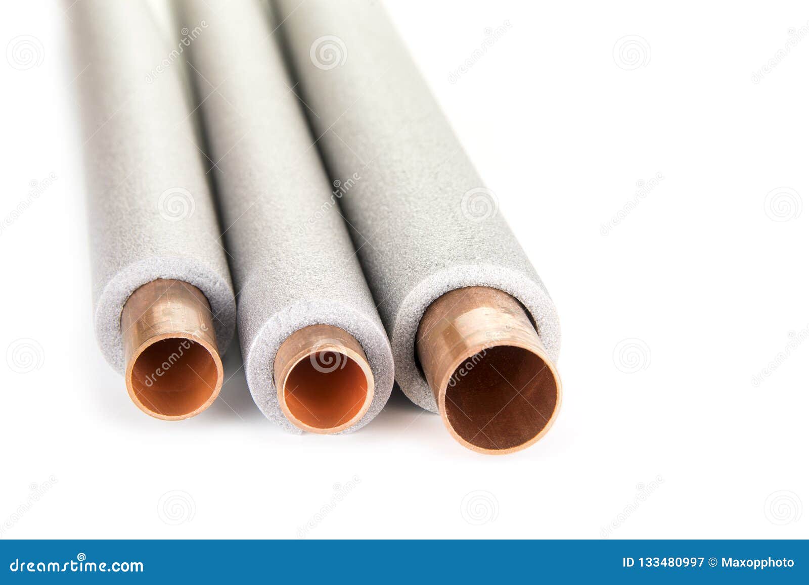 Insulation for Heating Pipes on a White Background. Stock Image Image
