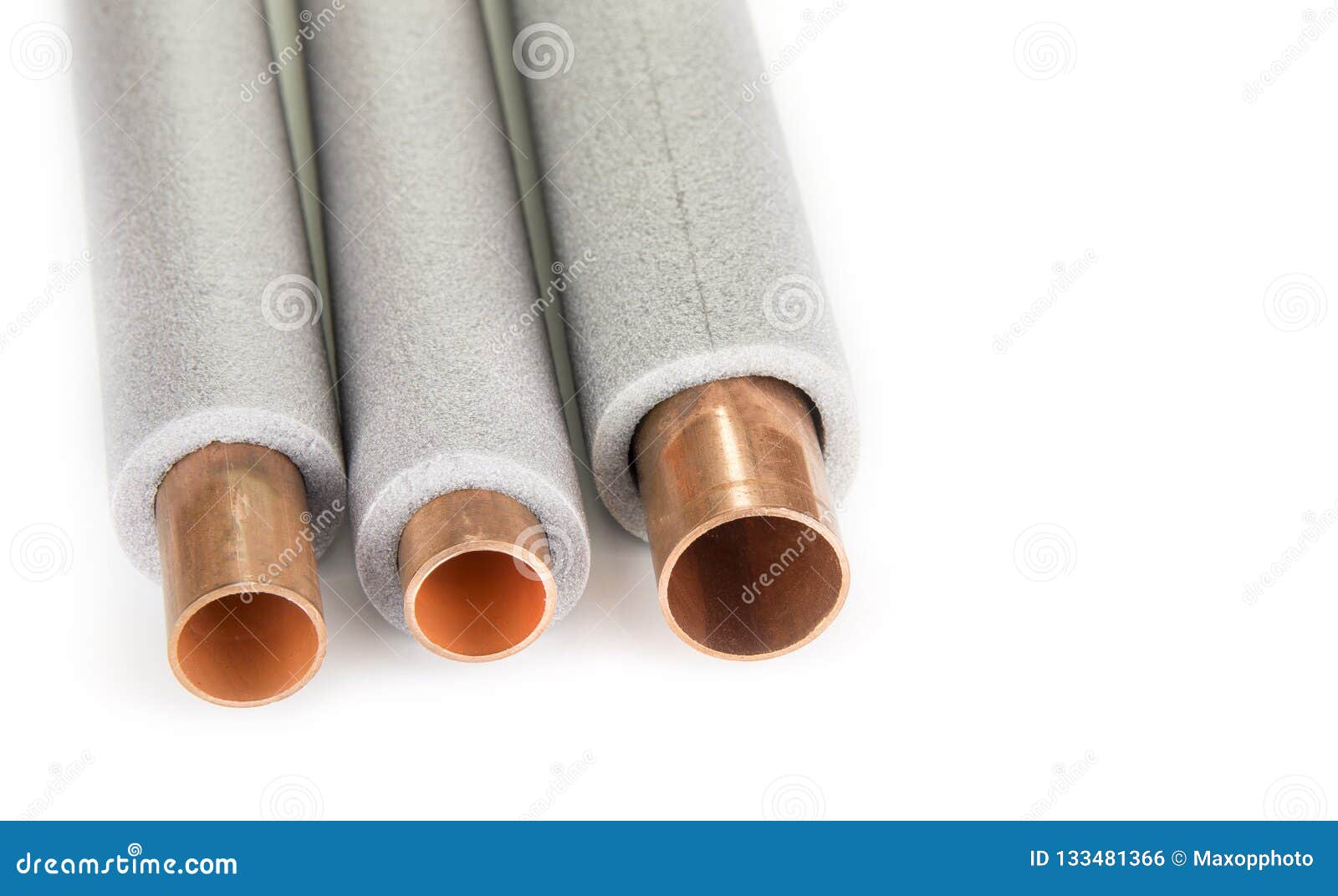 Insulation for Heating Pipes on a White Background. Stock Photo Image