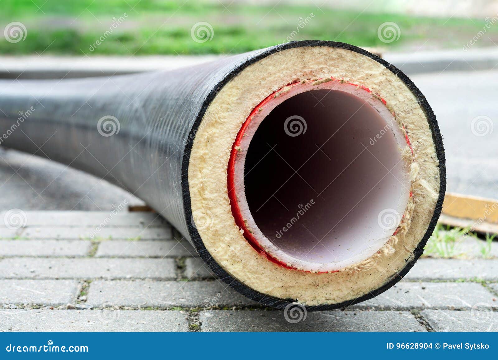 Insulation. Pipe with Heat Insulation Closeup. Stock Photo Image of