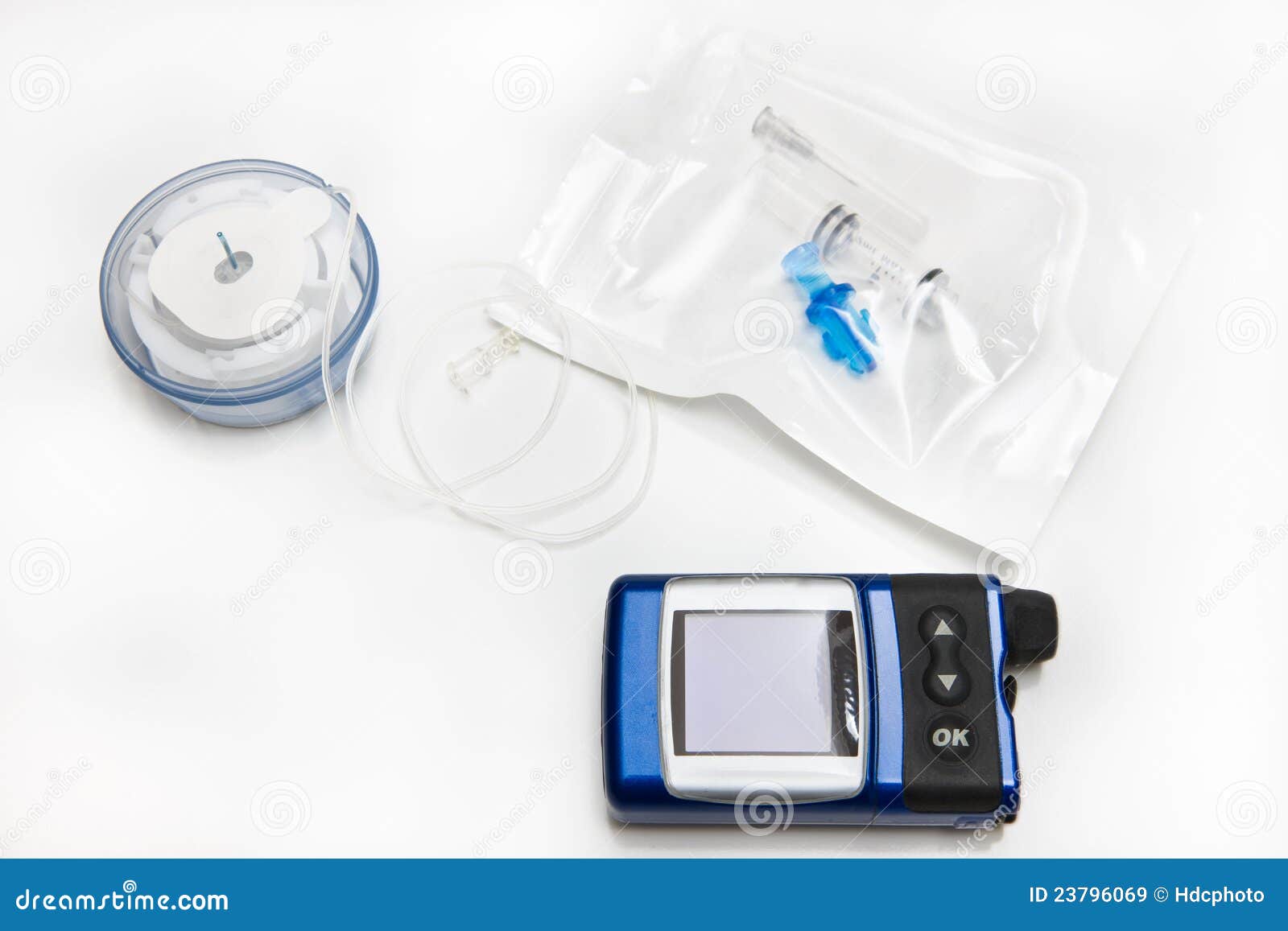 Insulin Pump, Infusion Set and Reservoir Stock Image Image of digital