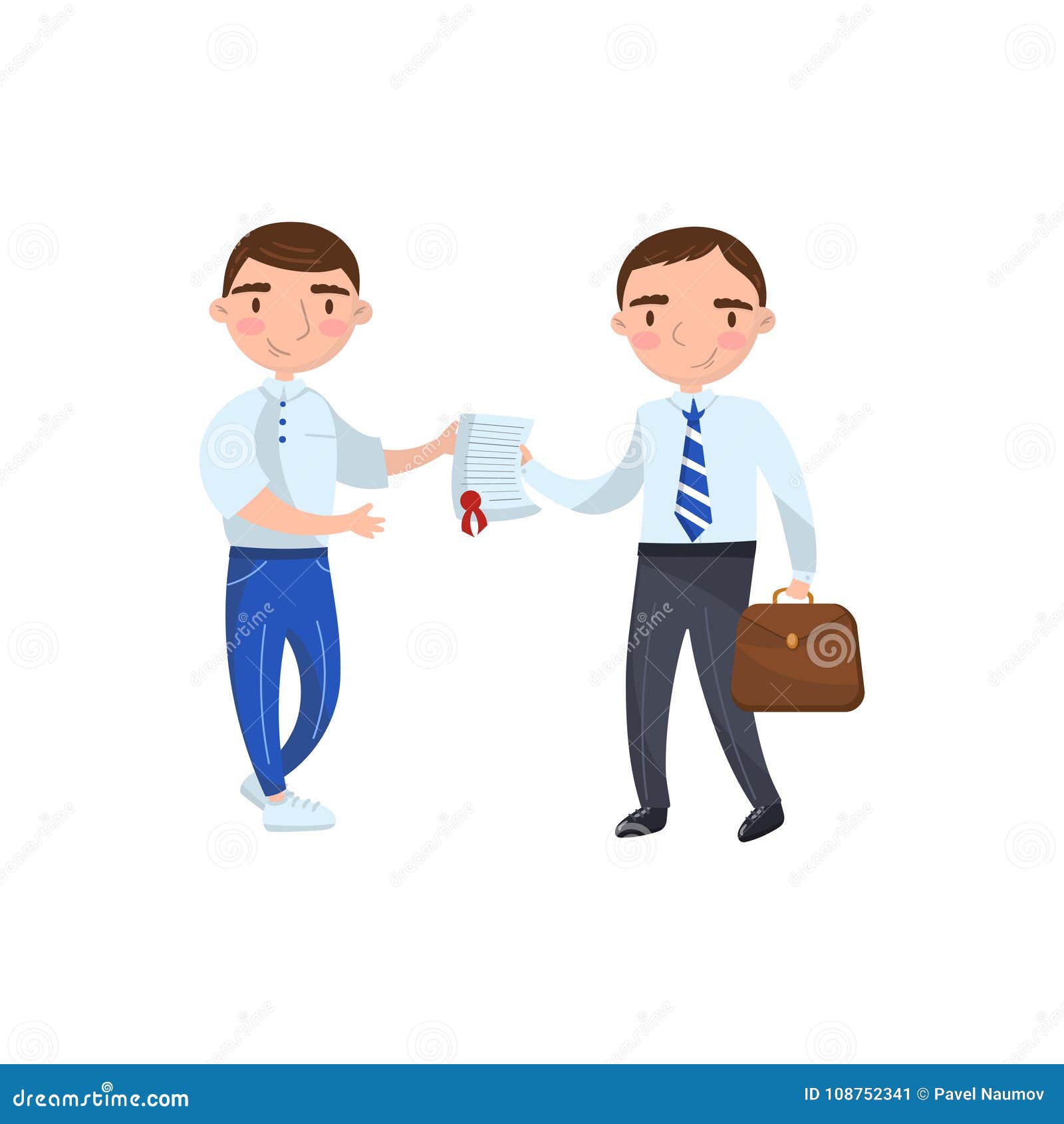 Insurance Agent Giving Documet To His Client, Auto Insurance Concept