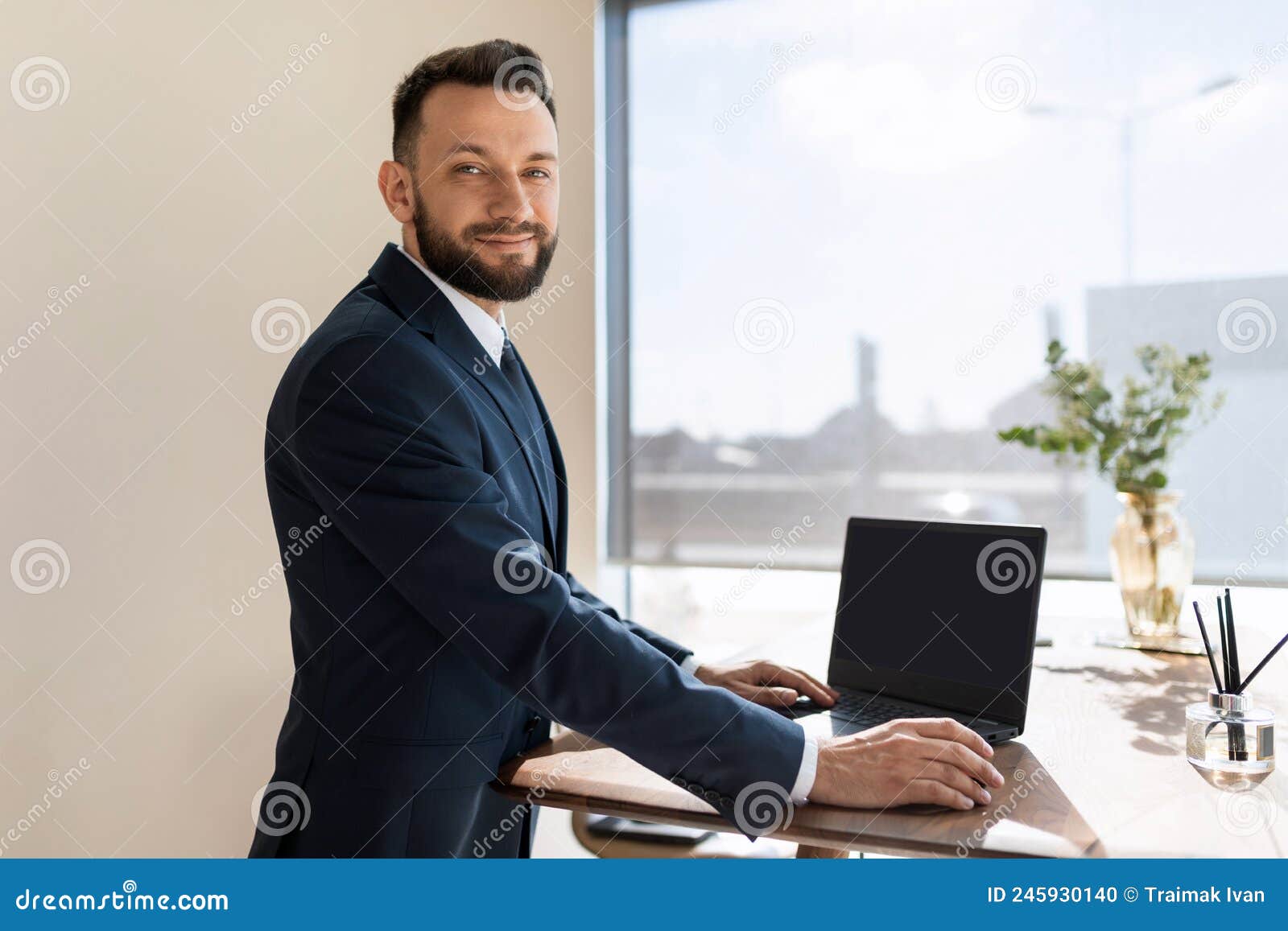 Insurance Agent in the Office Kindly Advises the Client Online Stock