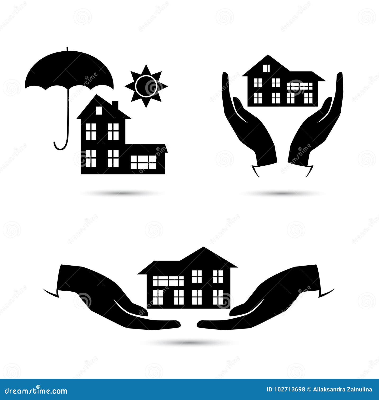 Insurance black icons set stock vector. Illustration of accident