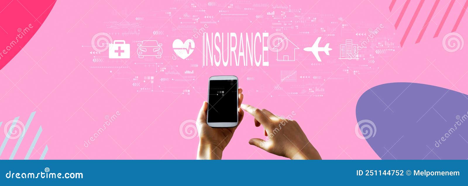 Insurance Concept with Person Using Smartphone Stock Photo Image of